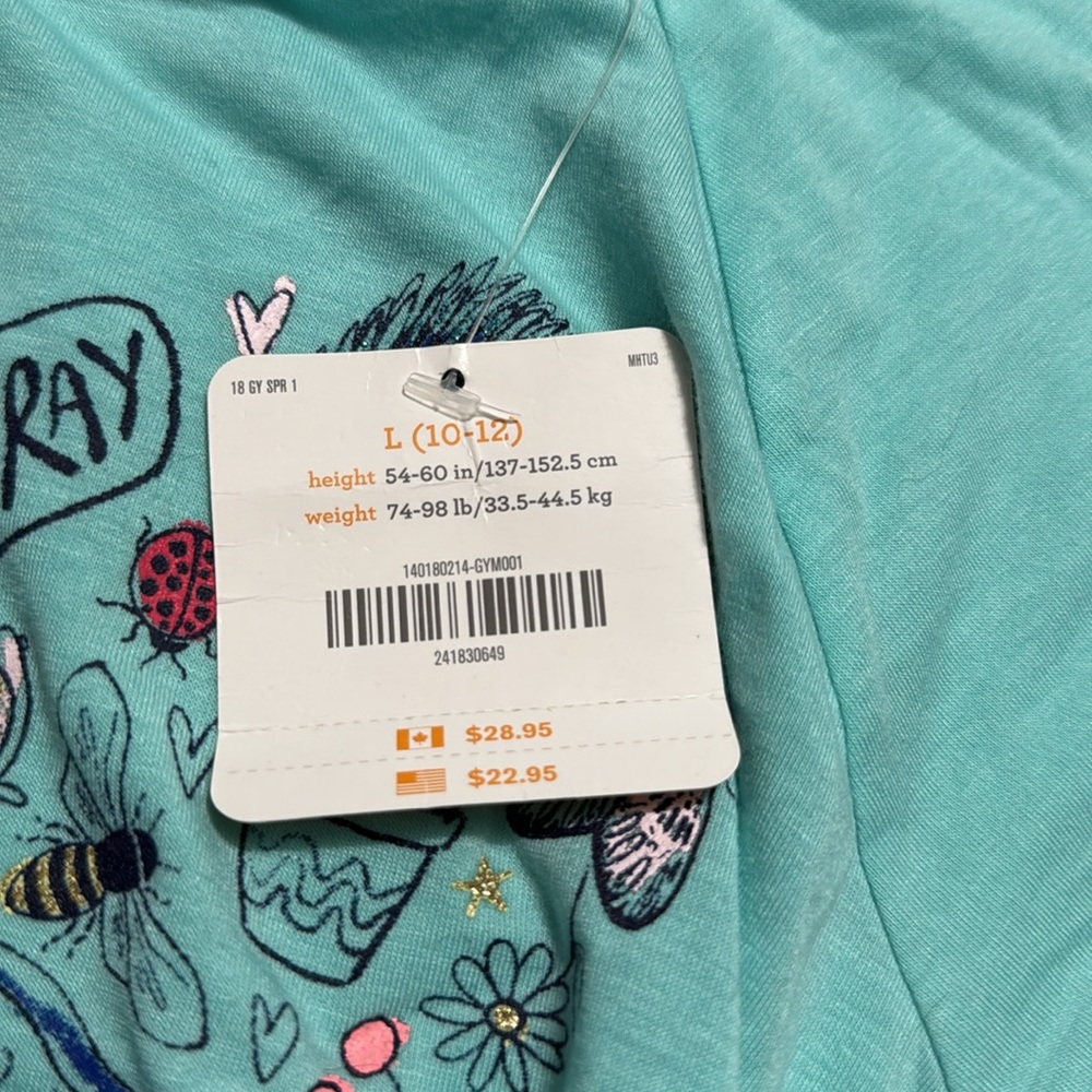 Gymboree Teal Heart Graphic Tee large 10/12 NWT - Picture 7 of 7